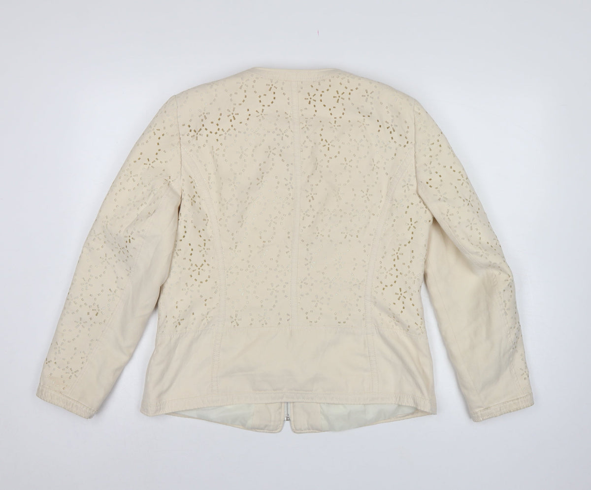 Kirsten Women’s Ivory UK 14 Floral Cutwork Zip Jacket