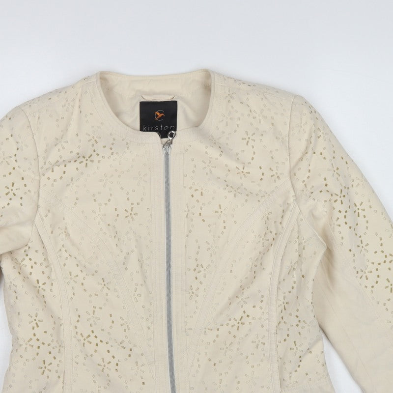 Kirsten Women’s Ivory UK 14 Floral Cutwork Zip Jacket