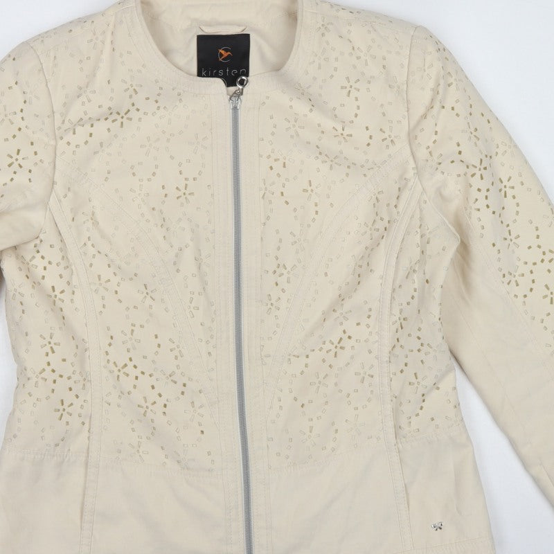 Kirsten Women’s Ivory UK 14 Floral Cutwork Zip Jacket