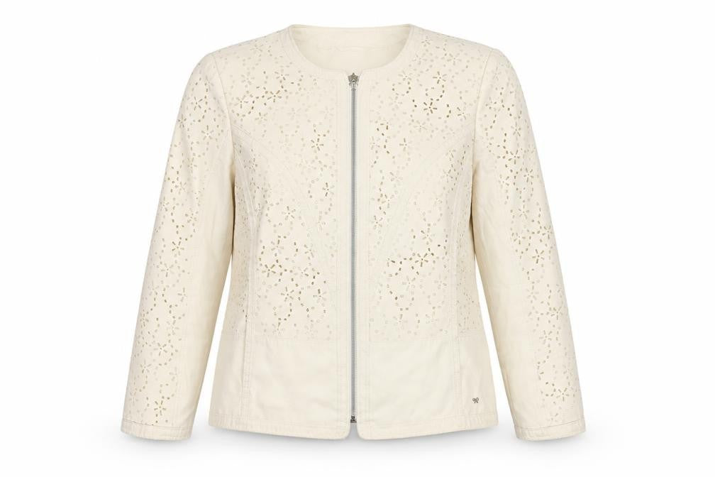 Kirsten Women’s Ivory UK 14 Floral Cutwork Zip Jacket