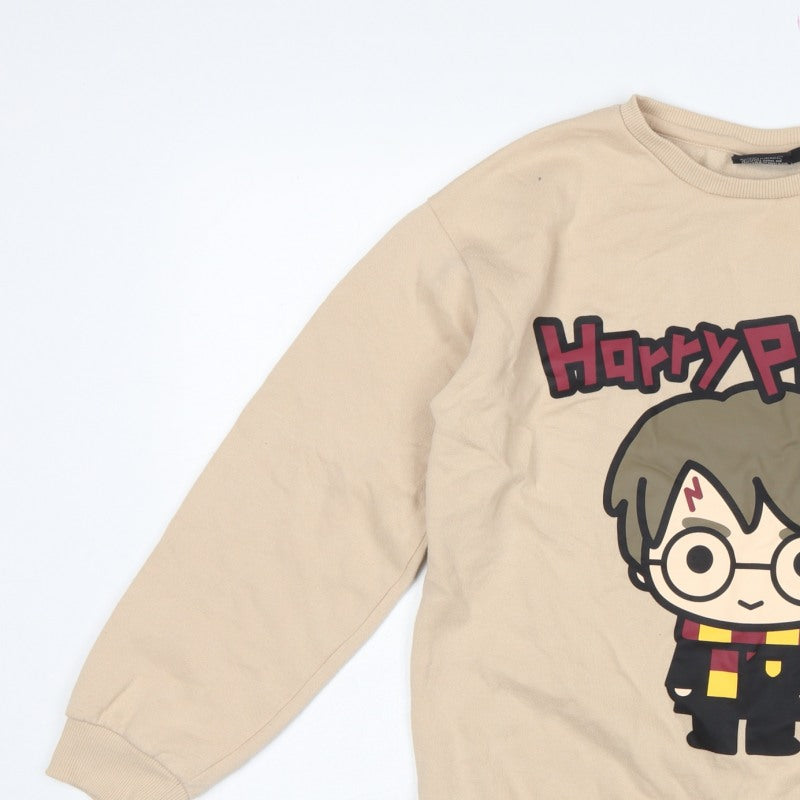 Harry Potter Girls Beige 12-13 Years Pullover Graphic Sweatshirt