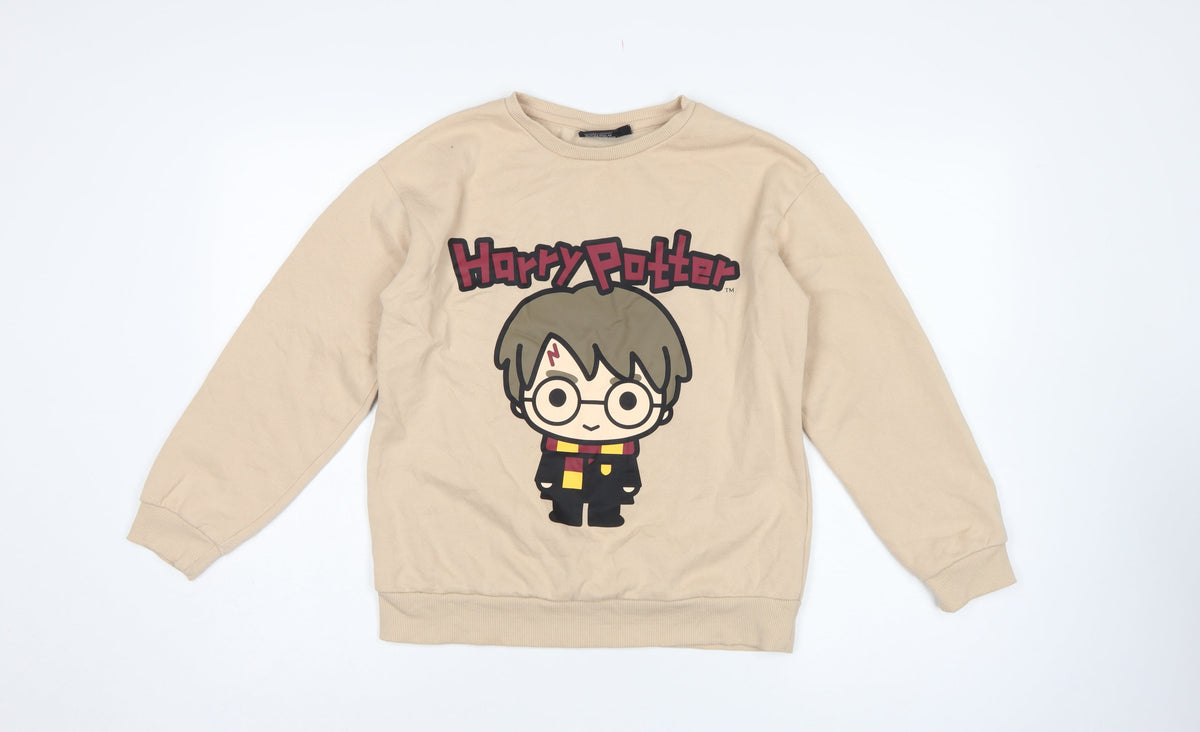Harry Potter Girls Beige 12-13 Years Pullover Graphic Sweatshirt