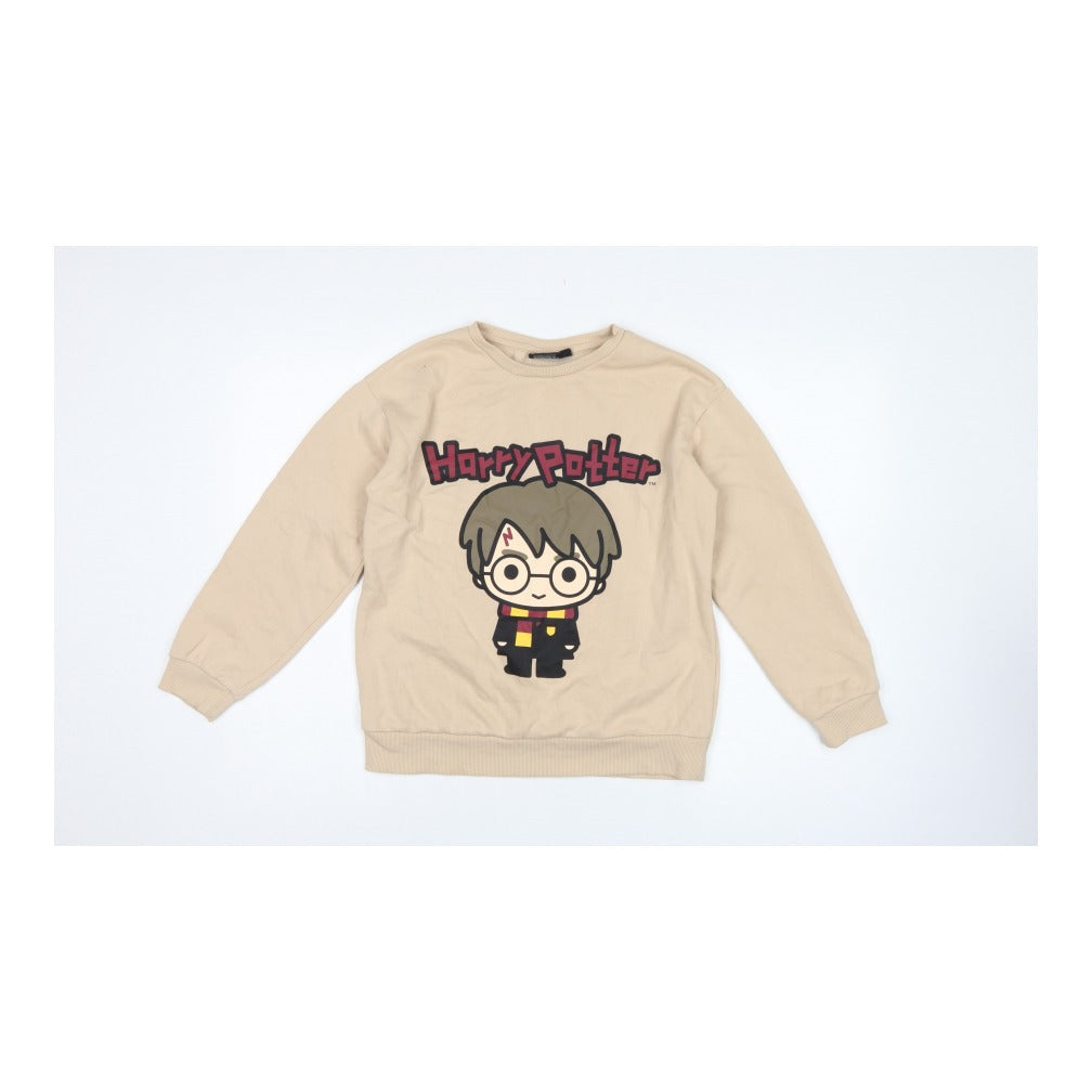 Harry Potter Girls Beige 12-13 Years Pullover Graphic Sweatshirt