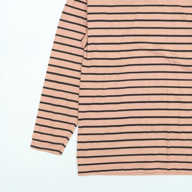 Great Queen Women’s Pink Striped Size 14 Long Sleeve Polo Top