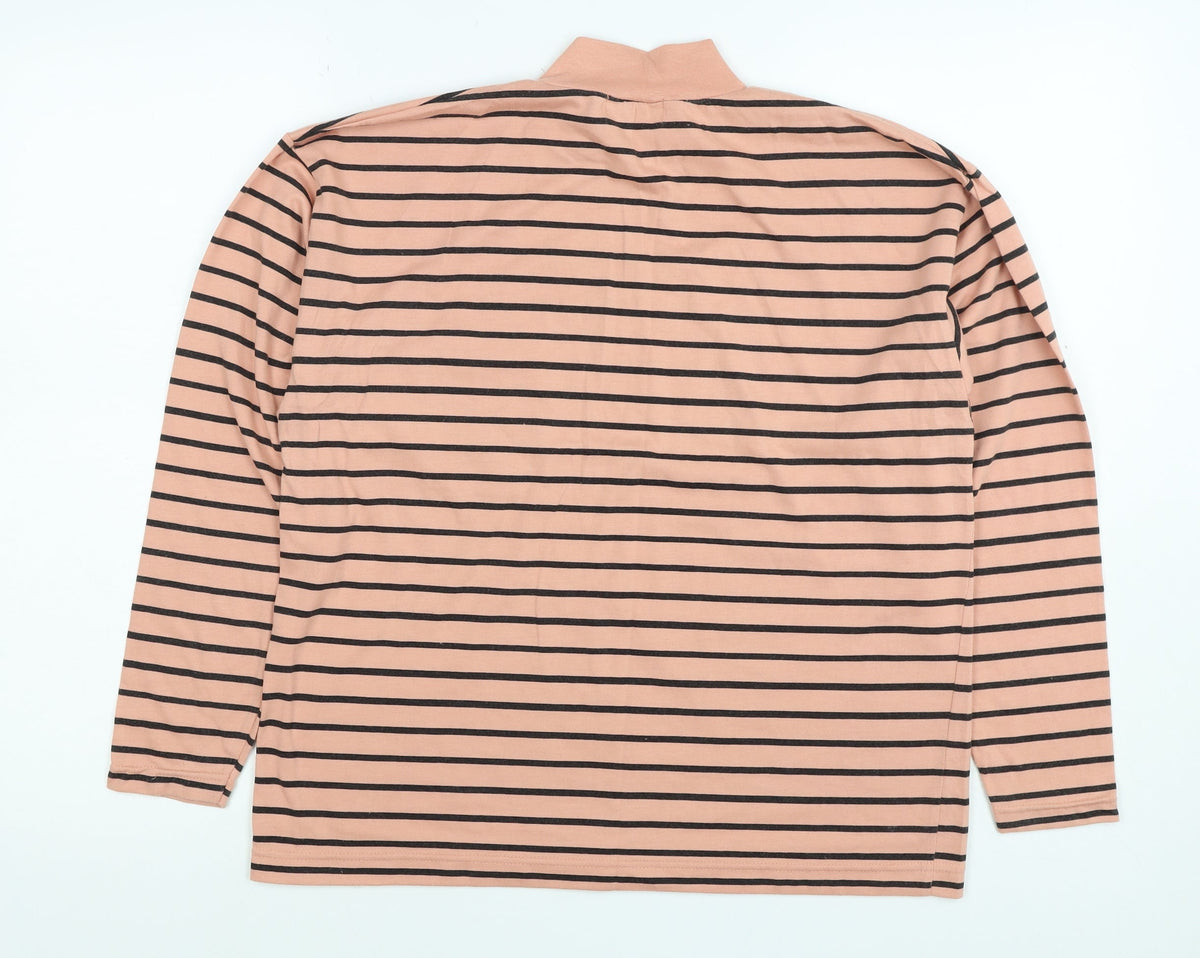 Great Queen Women’s Pink Striped Size 14 Long Sleeve Polo Top
