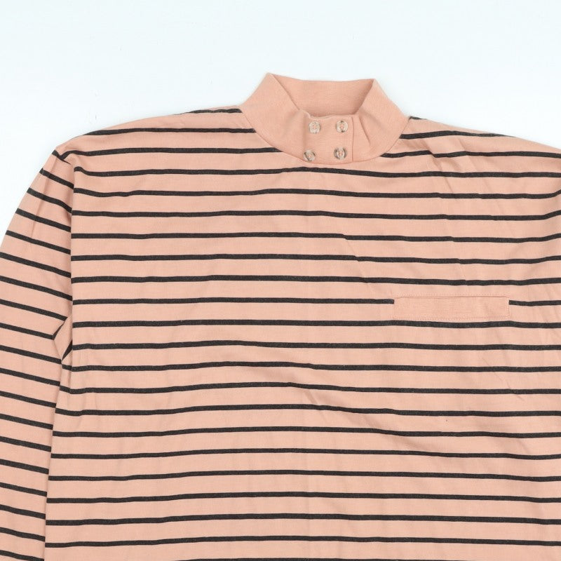 Great Queen Women’s Pink Striped Size 14 Long Sleeve Polo Top