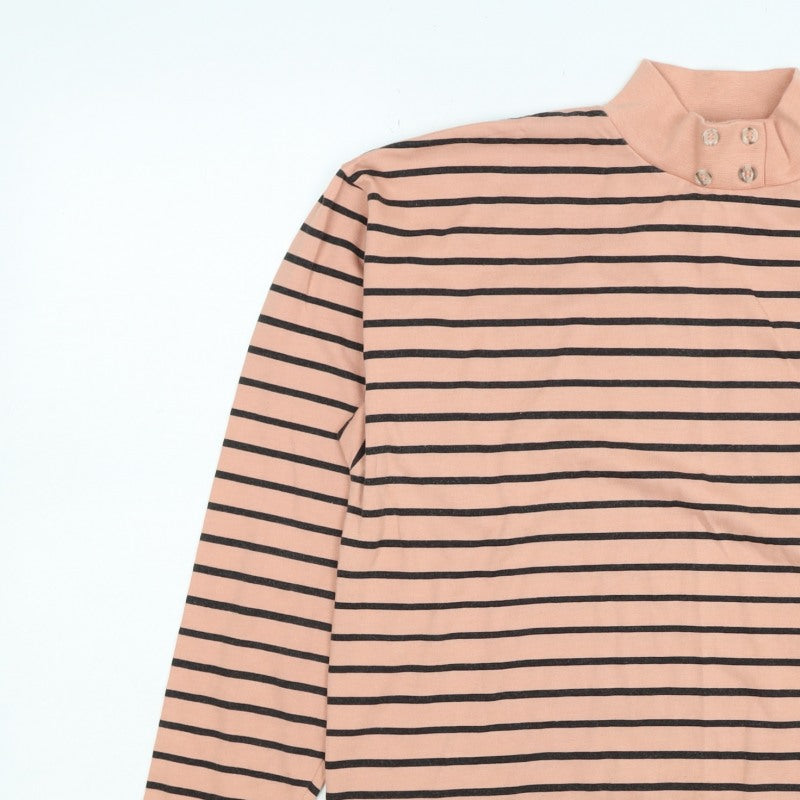 Great Queen Women’s Pink Striped Size 14 Long Sleeve Polo Top