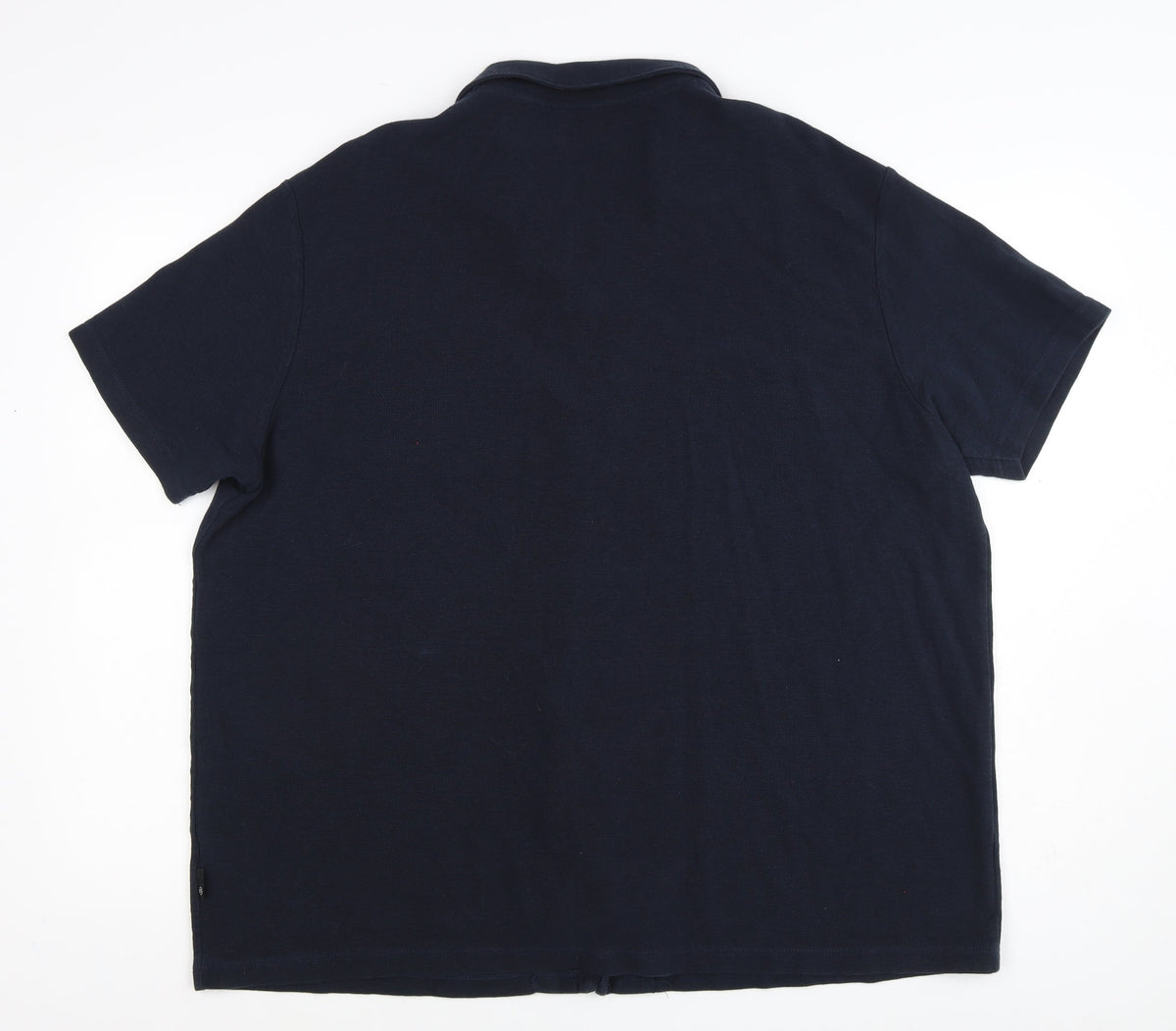 Burton Menswear Men Navy 2XL Short Sleeve Button-Up Polo Shirt