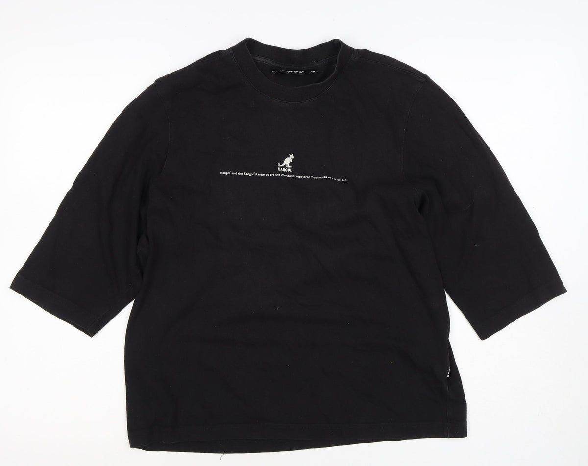 Kangol Women’s Black M Basic Logo Crew Neck Cotton T-Shirt