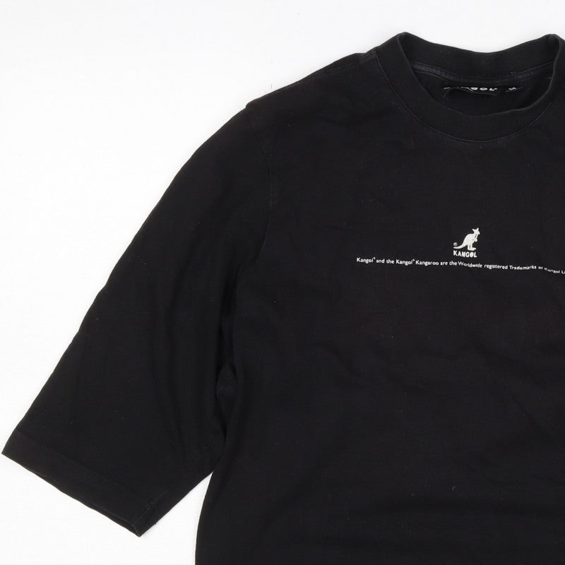 Kangol Women’s Black M Basic Logo Crew Neck Cotton T-Shirt