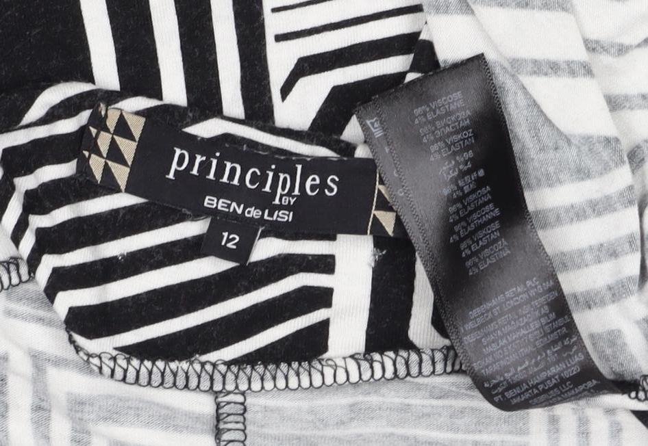 Principles by Ben de Lisi Women Black White Geometric Shift Dress UK 12