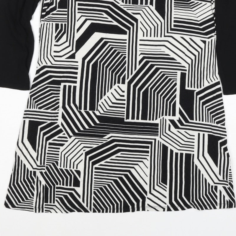 Principles by Ben de Lisi Women Black White Geometric Shift Dress UK 12