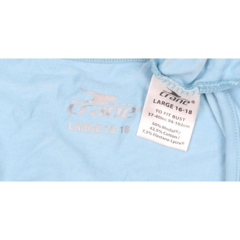 Crane Women Blue Size 16 Wrap V-Neck Long Sleeve Stretch Jersey Top