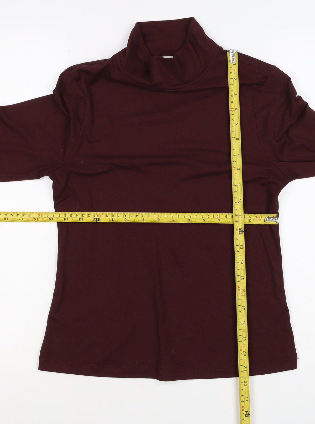 M&S Women Brown UK 12 Roll Neck Long Sleeve Jersey Top