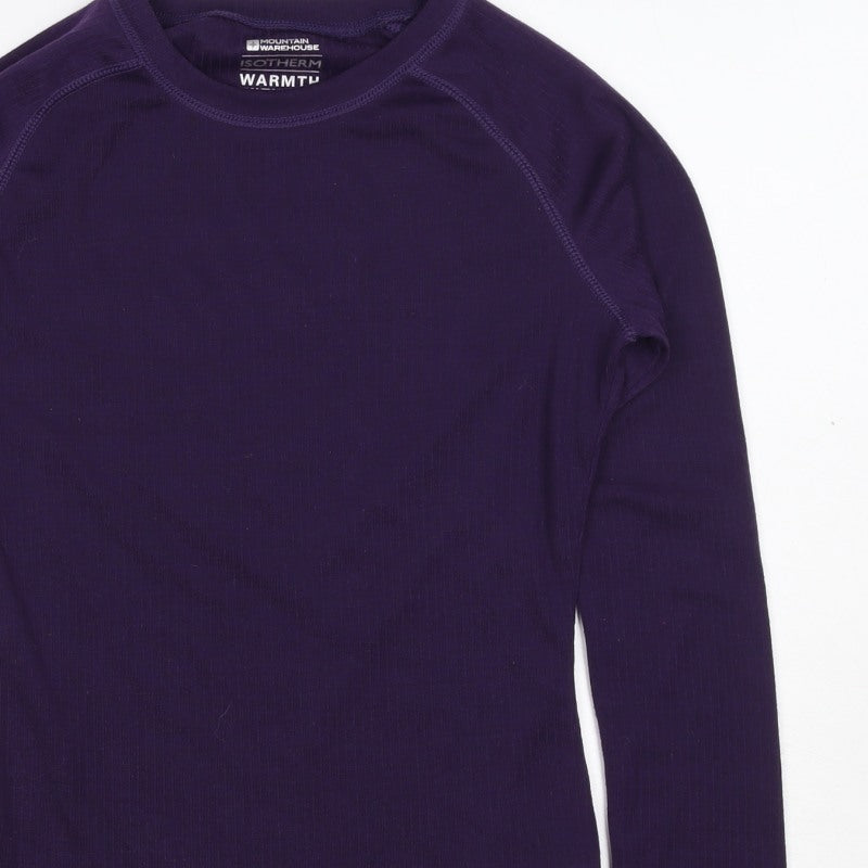 Mountain Warehouse Women Purple UK 6 Thermal Long Sleeve T-Shirt