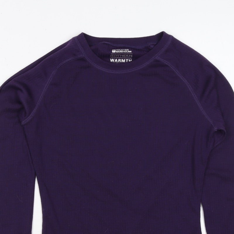 Mountain Warehouse Women Purple UK 6 Thermal Long Sleeve T-Shirt