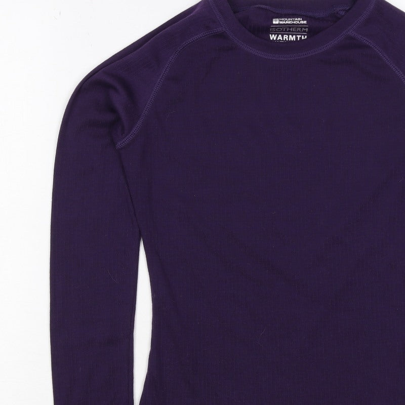 Mountain Warehouse Women Purple UK 6 Thermal Long Sleeve T-Shirt