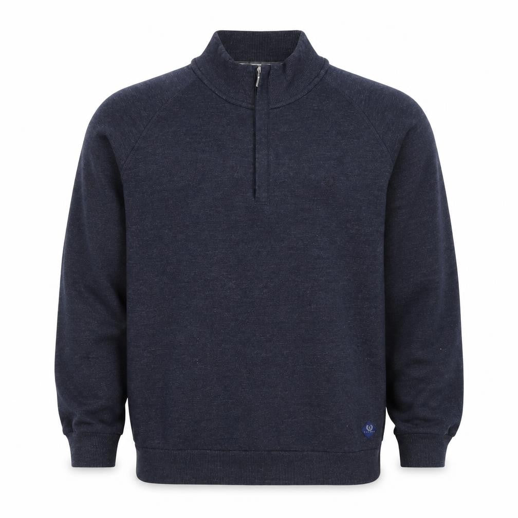 Lincoln Men's Blue M 1/4 Zip Mock Neck Cotton Blend Sweatshirt
