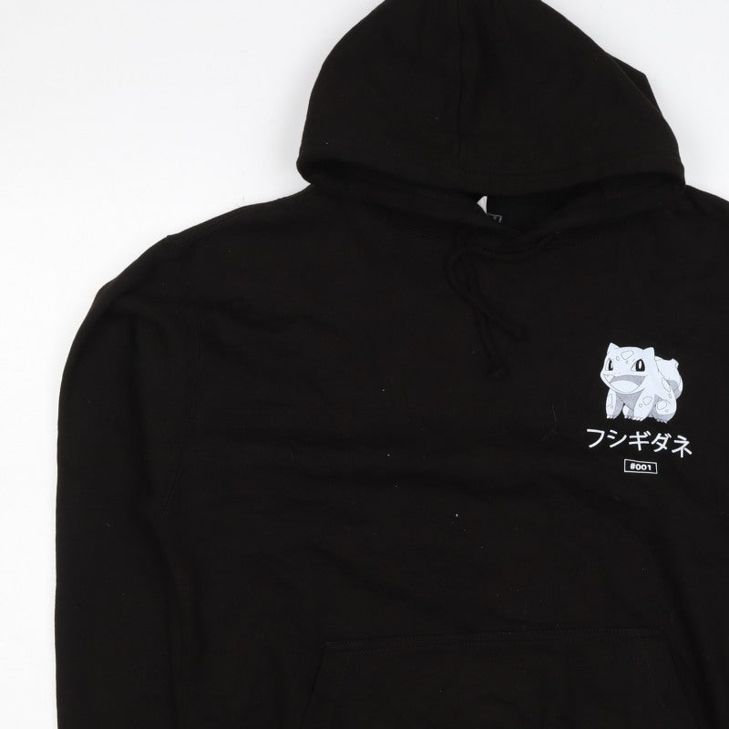 Just Hoods Men’s Black M Pokémon Bulbasaur Graphic Print Pullover Hoodie