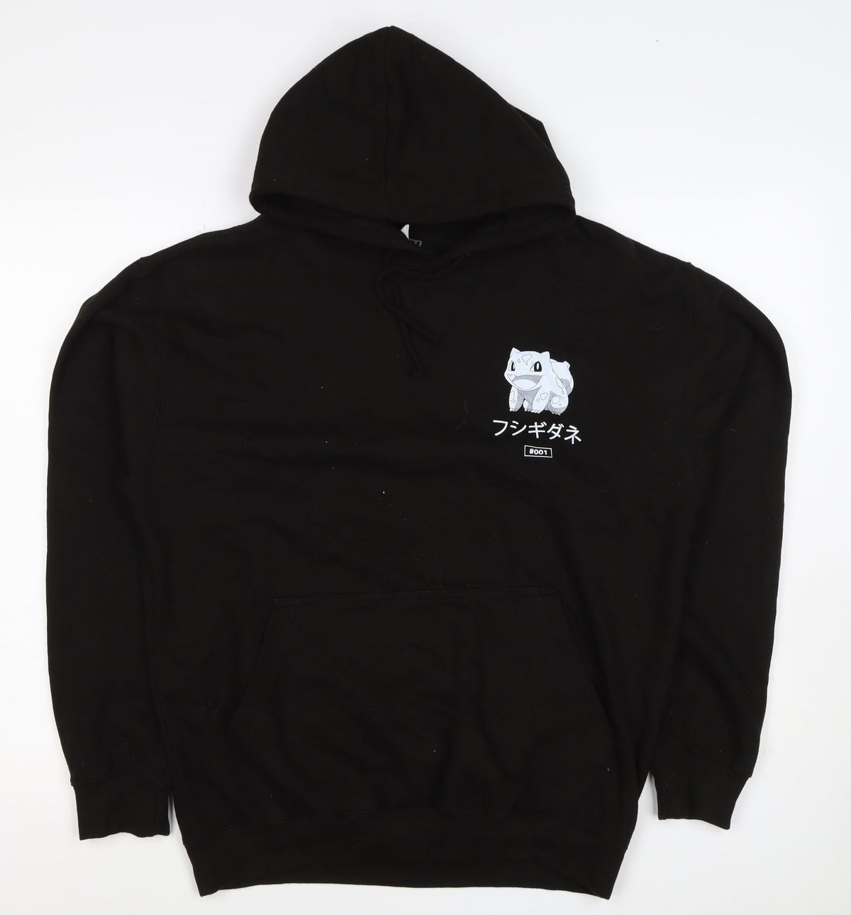 Just Hoods Men’s Black M Pokémon Bulbasaur Graphic Print Pullover Hoodie