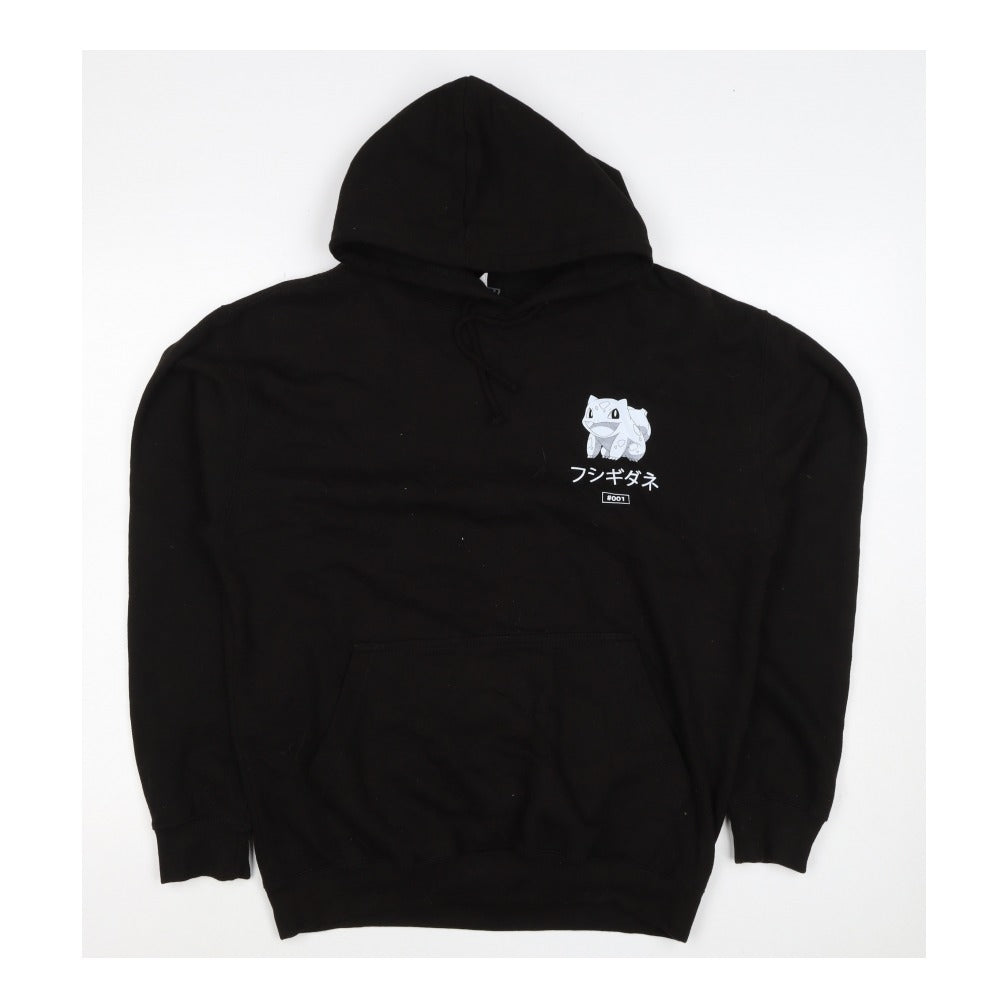 Just Hoods Men’s Black M Pokémon Bulbasaur Graphic Print Pullover Hoodie