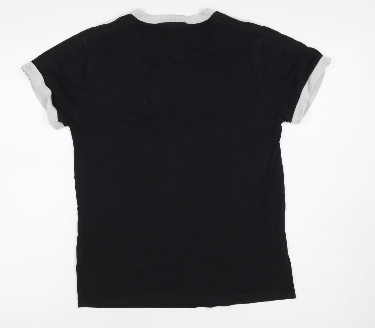 adidas Women’s Black S Ringer T-Shirt 3 Stripe Logo Slim Fit