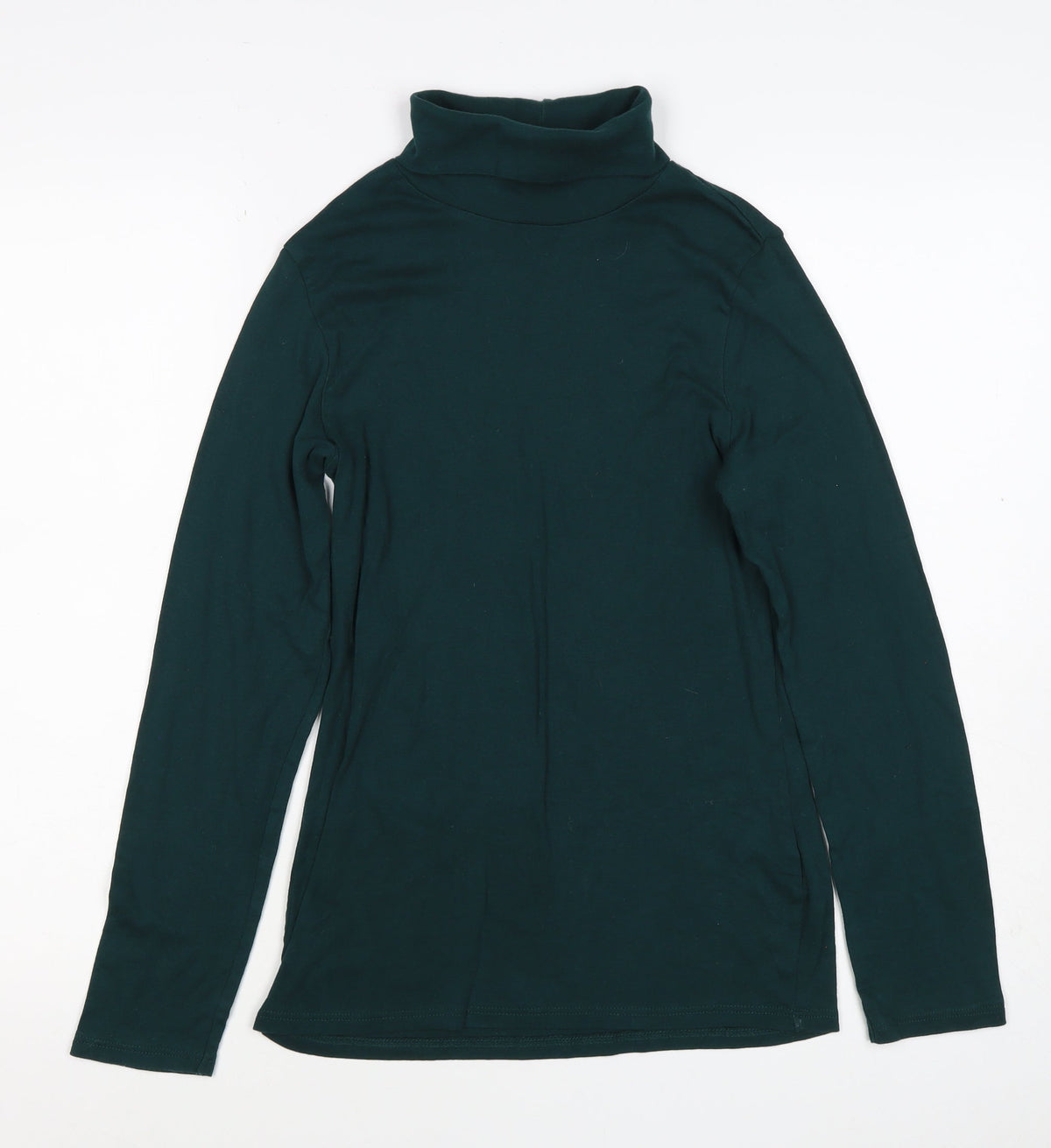Dorothy Perkins Women Green UK 12 Roll Neck Long Sleeve Jersey Top