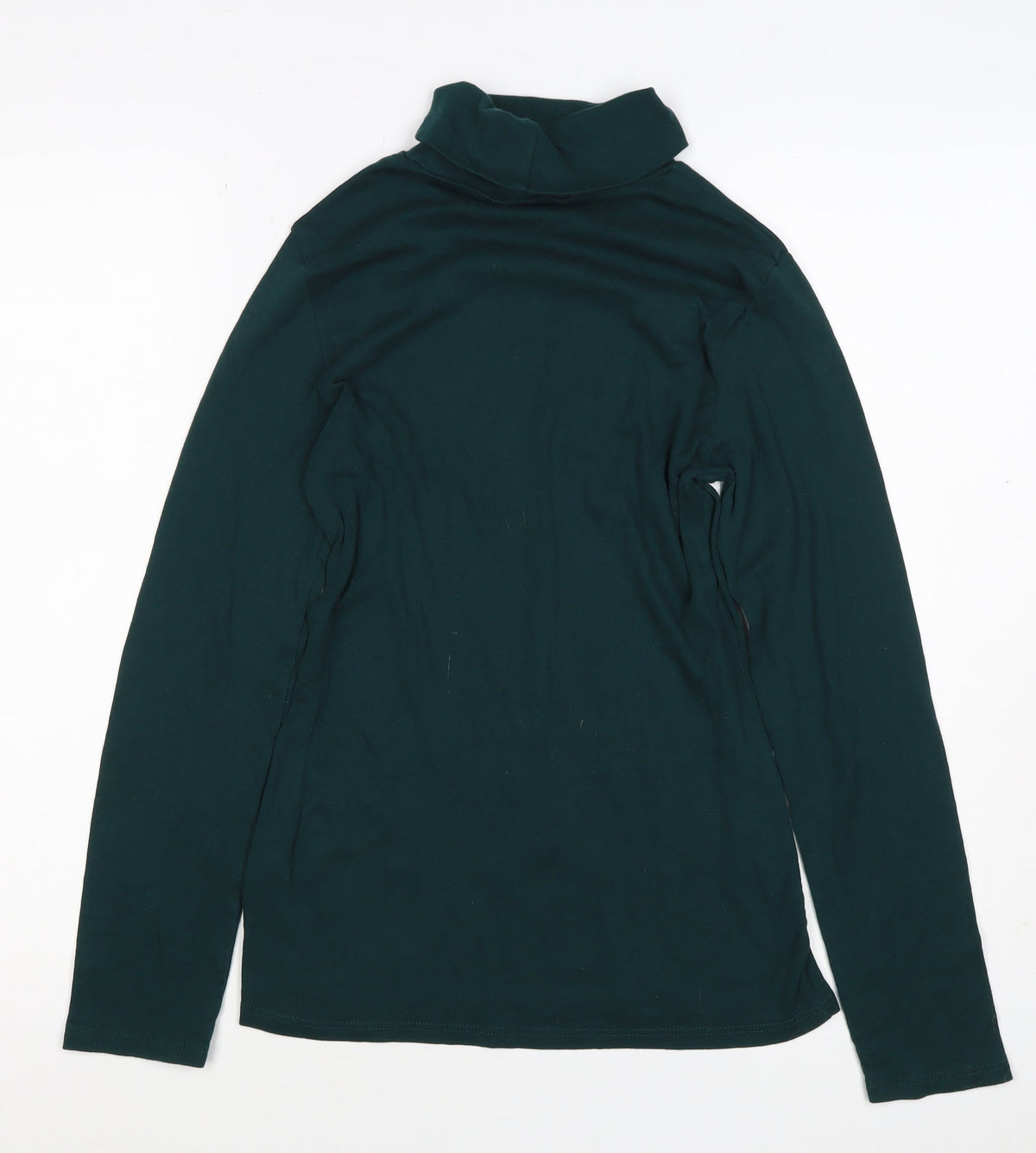 Dorothy Perkins Women Green UK 12 Roll Neck Long Sleeve Jersey Top