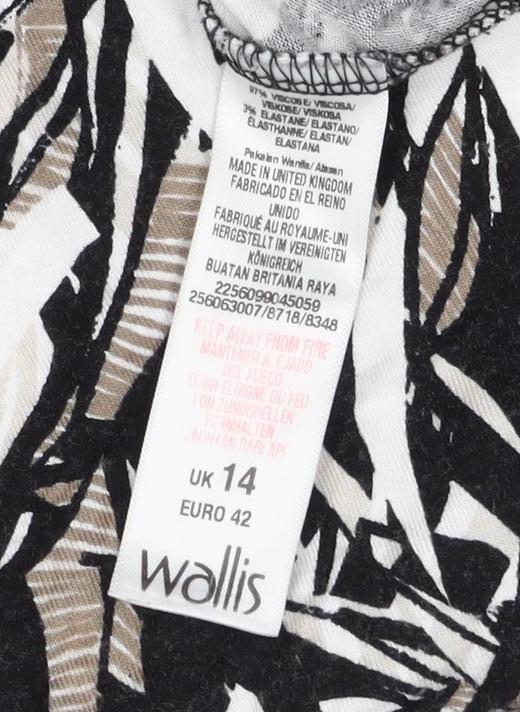 Wallis Women’s Multicoloured Geometric Jersey Blouse UK 14 Long Sleeve
