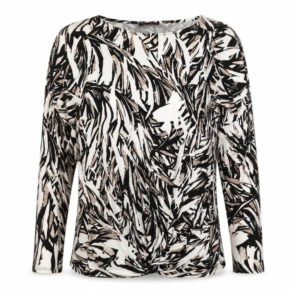 Wallis Women’s Multicoloured Geometric Jersey Blouse UK 14 Long Sleeve
