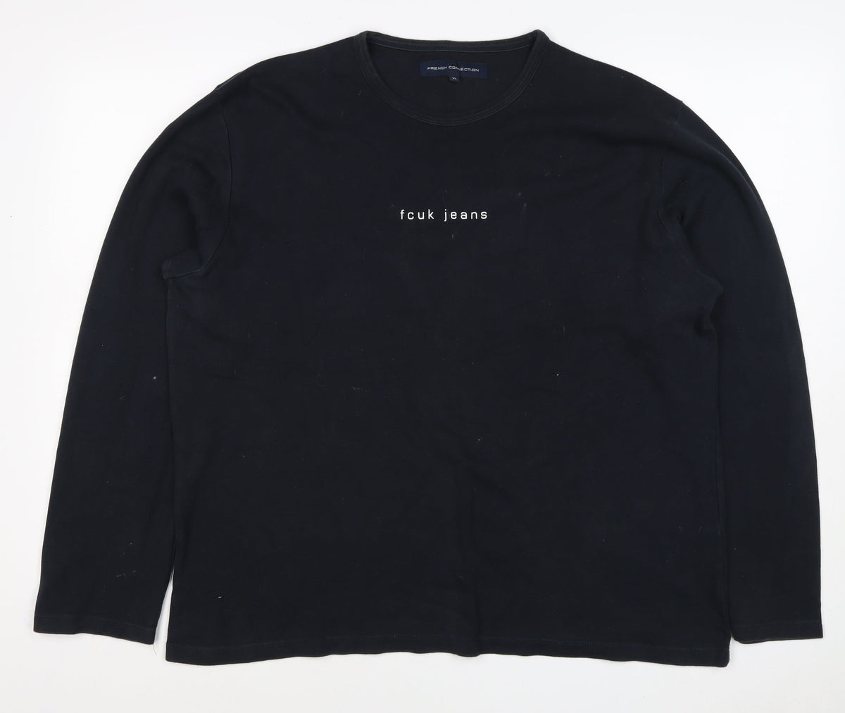 French Connection Women's Black XL Long Sleeve Logo T-Shirt