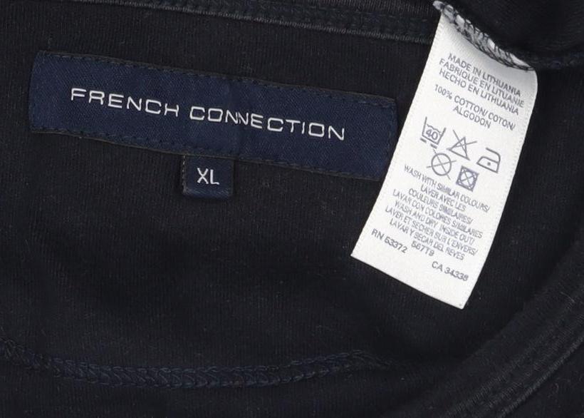 French Connection Women's Black XL Long Sleeve Logo T-Shirt