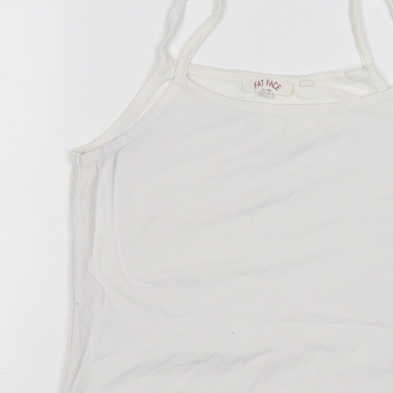 Fat Face Women White UK 10 Stretch Viscose Camisole Tank Top