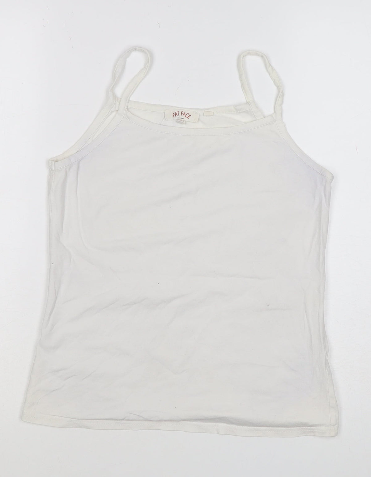 Fat Face Women White UK 10 Stretch Viscose Camisole Tank Top