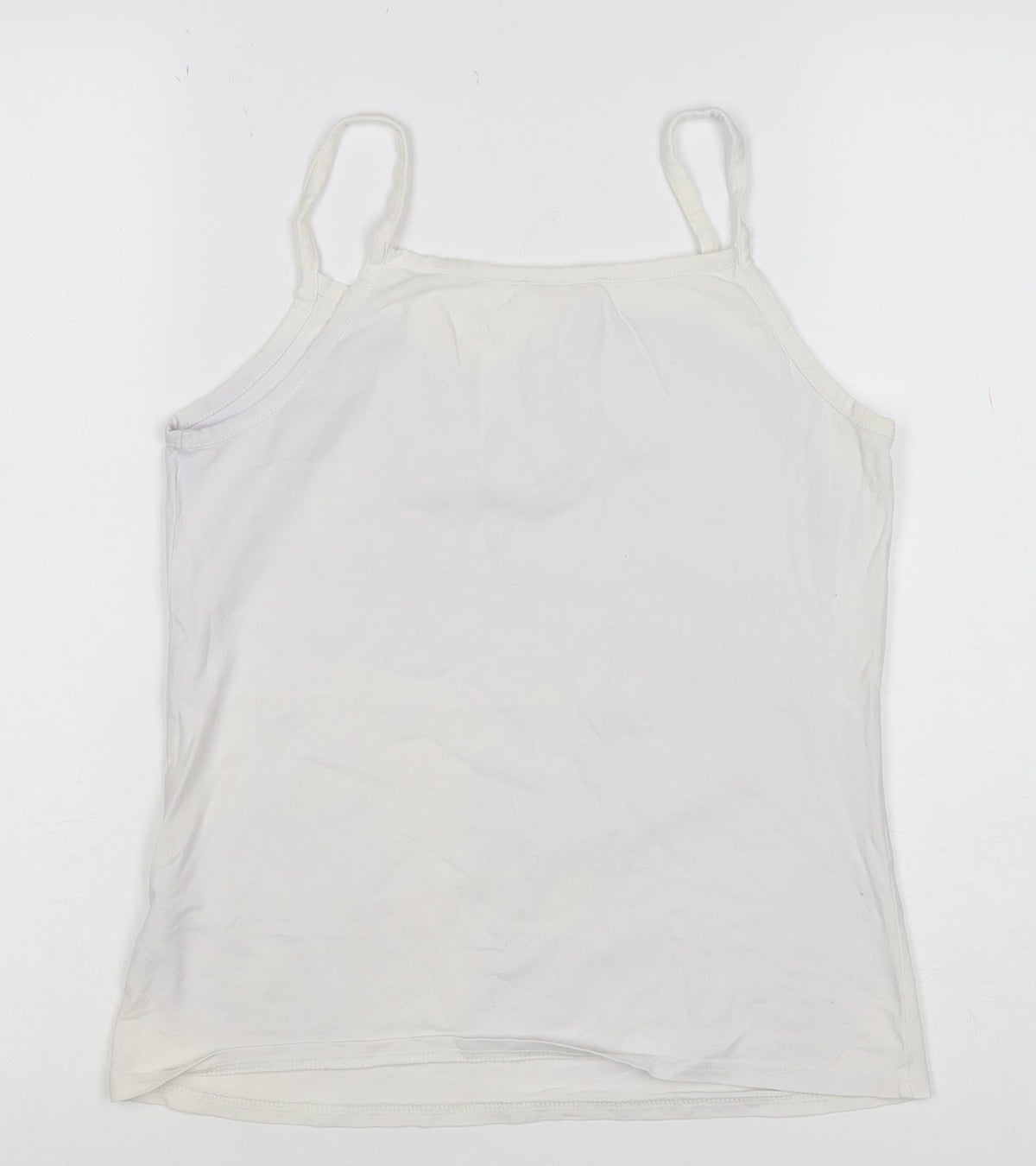 Fat Face Women White UK 10 Stretch Viscose Camisole Tank Top