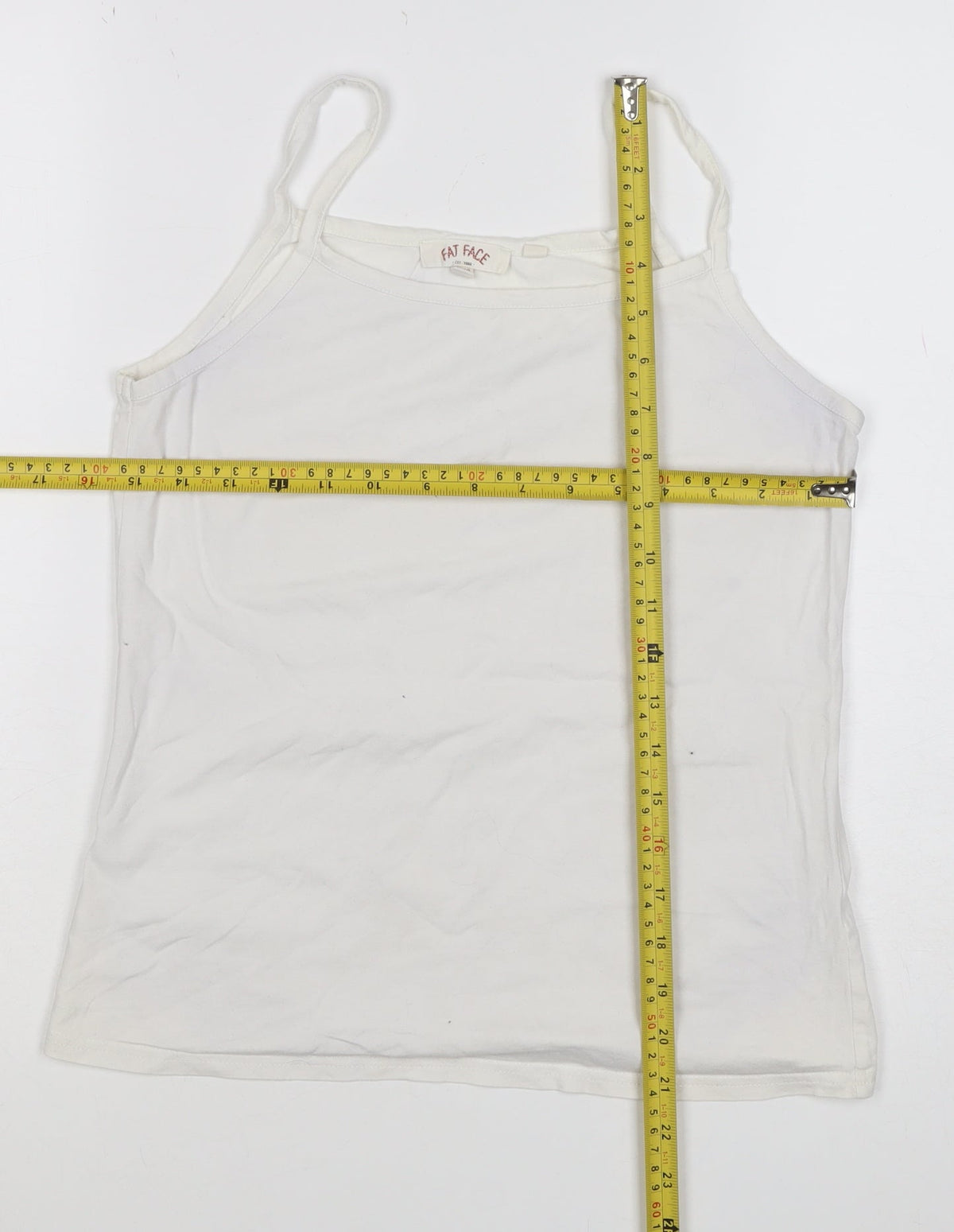 Fat Face Women White UK 10 Stretch Viscose Camisole Tank Top