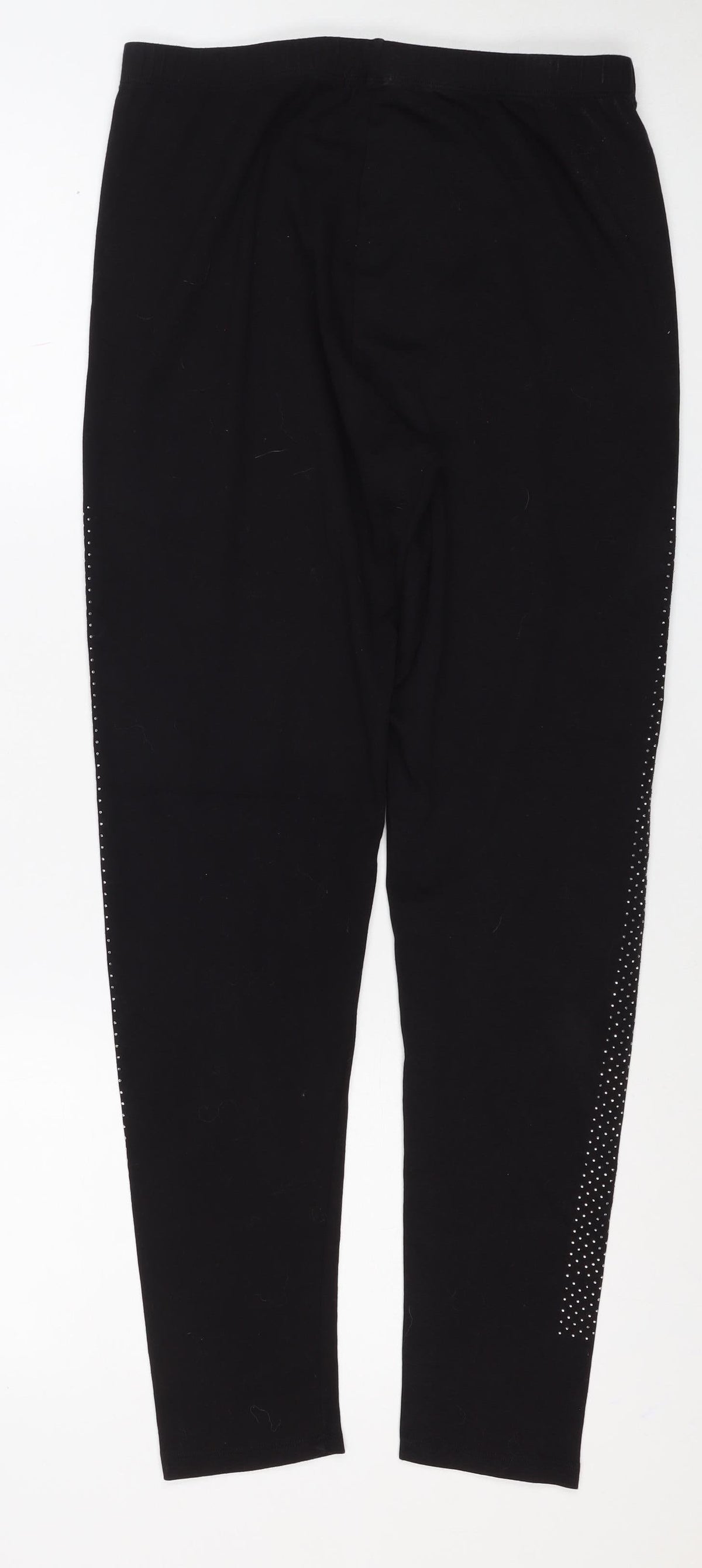 Frank Usher Women’s Black 2XL Rhinestone Stretch Leggings