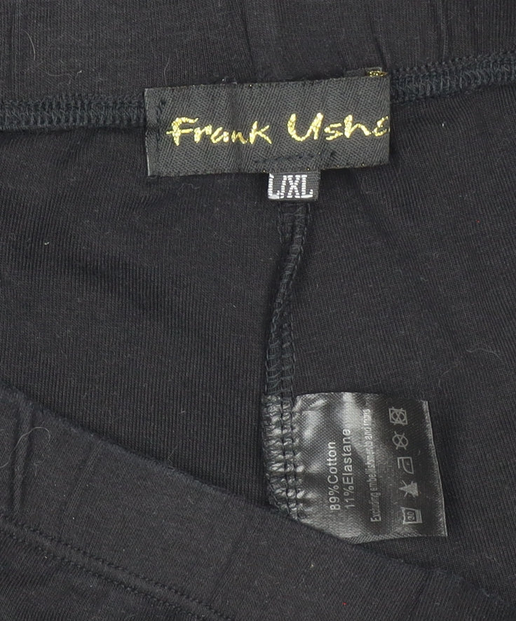 Frank Usher Women’s Black 2XL Rhinestone Stretch Leggings