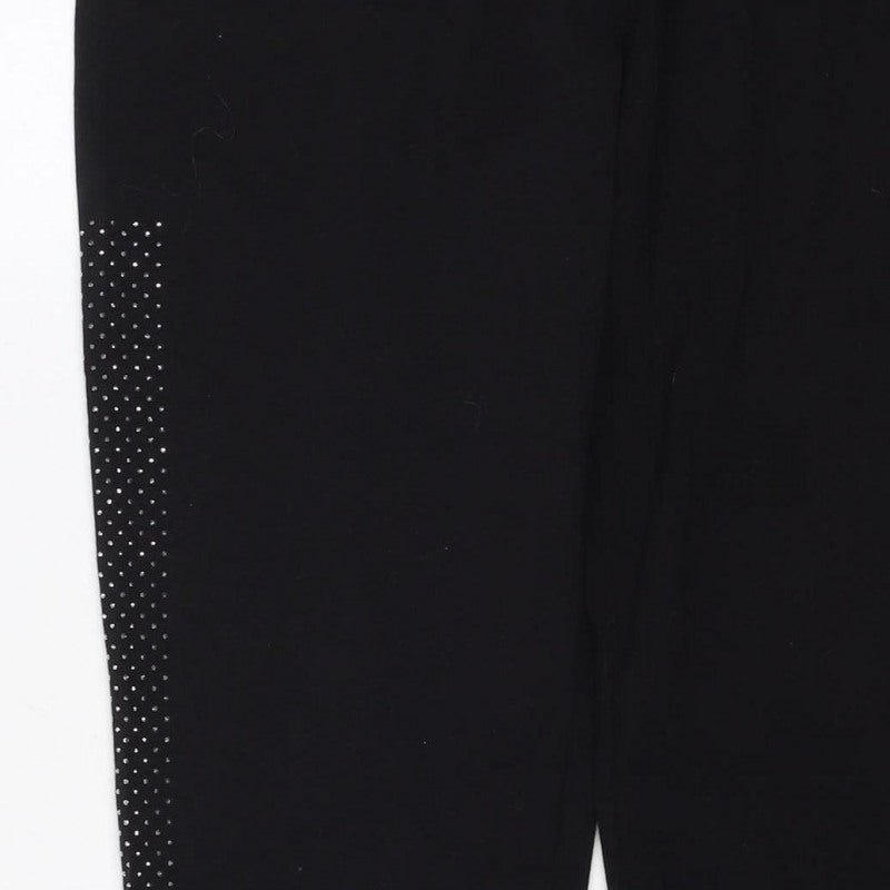 Frank Usher Women’s Black 2XL Rhinestone Stretch Leggings
