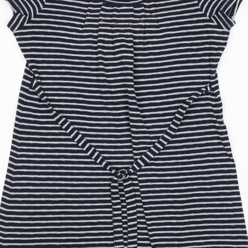 Mantaray Women’s Blue Stripe Tie Waist Jersey Dress UK 12