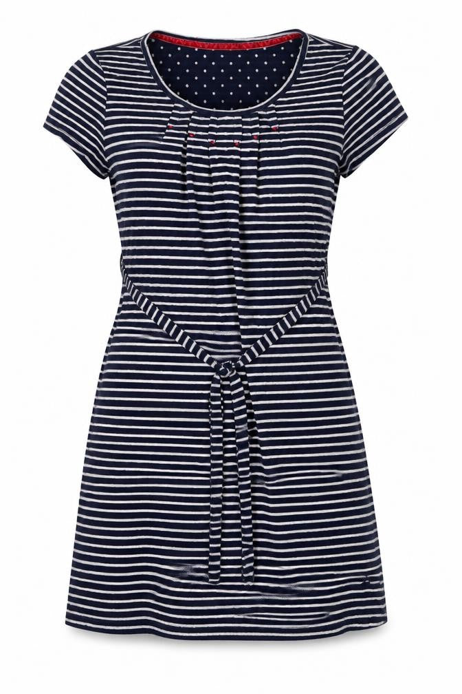 Mantaray Women’s Blue Stripe Tie Waist Jersey Dress UK 12
