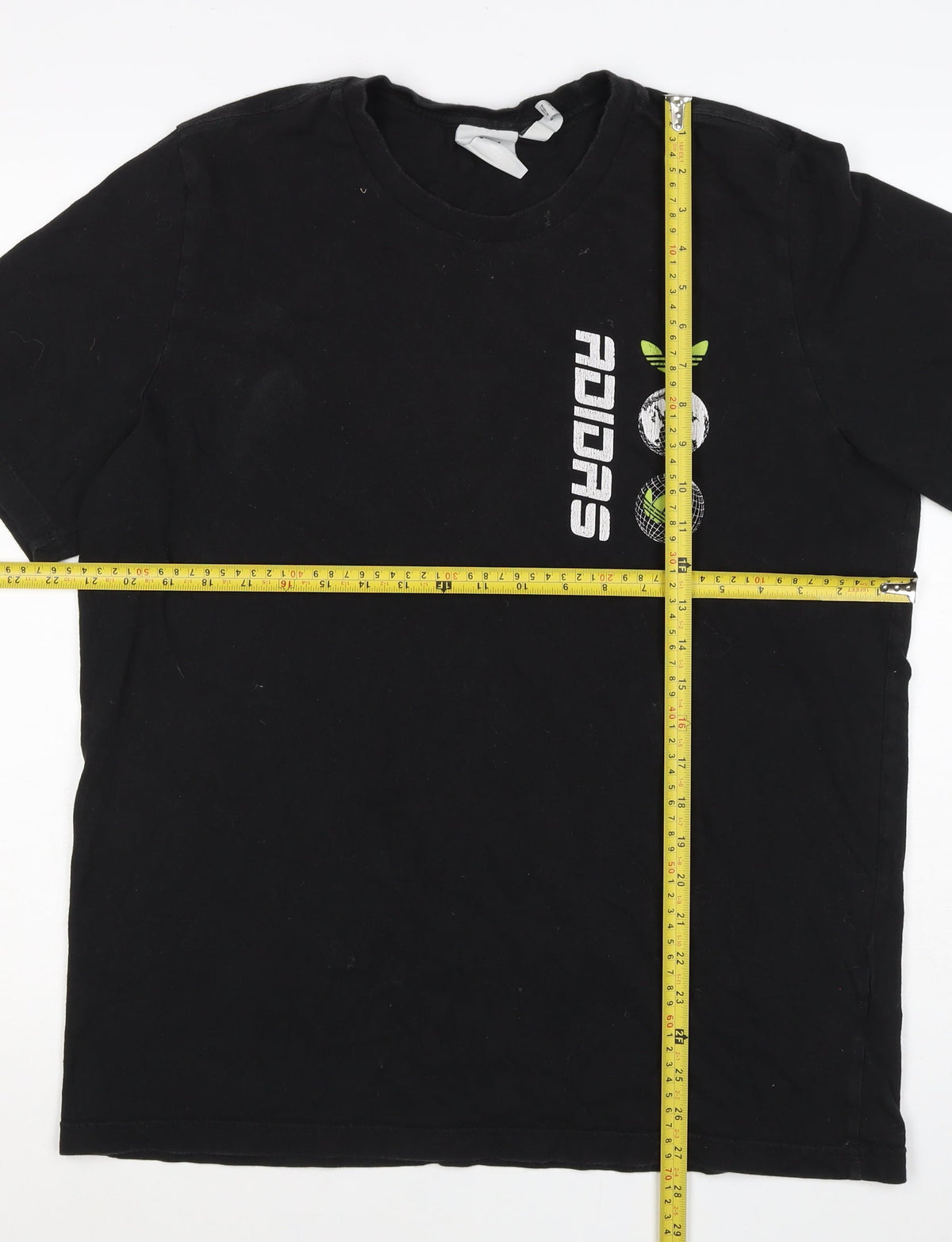 Adidas Men’s Black L Globe Trefoil Graphic Print Short Sleeve T-Shirt