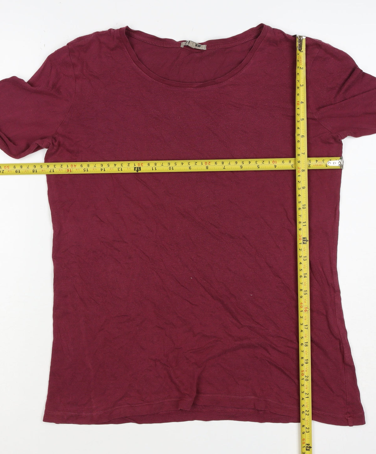 Jigsaw Women Red M Modal Cotton Long Sleeve Jersey Basic T-Shirt