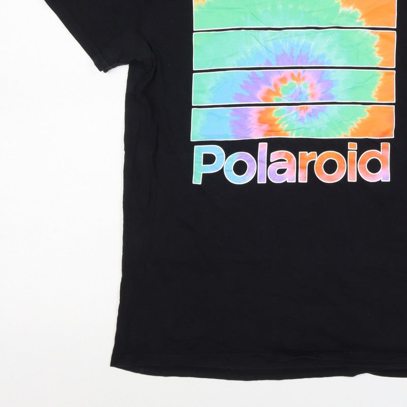 Hollister Men's Black M Polaroid Tie Dye Logo Graphic Crew Neck T-Shirt