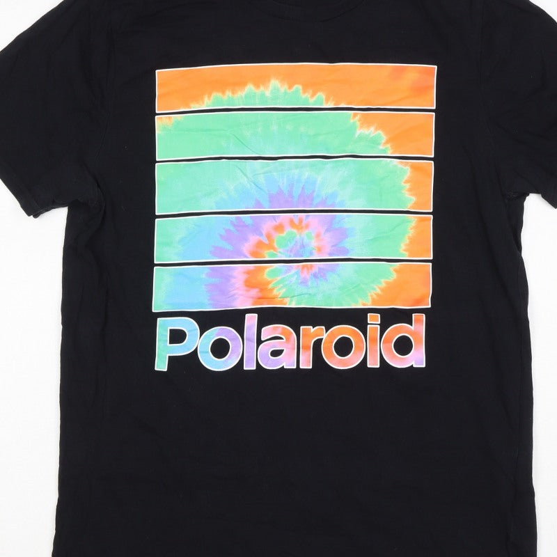 Hollister Men's Black M Polaroid Tie Dye Logo Graphic Crew Neck T-Shirt
