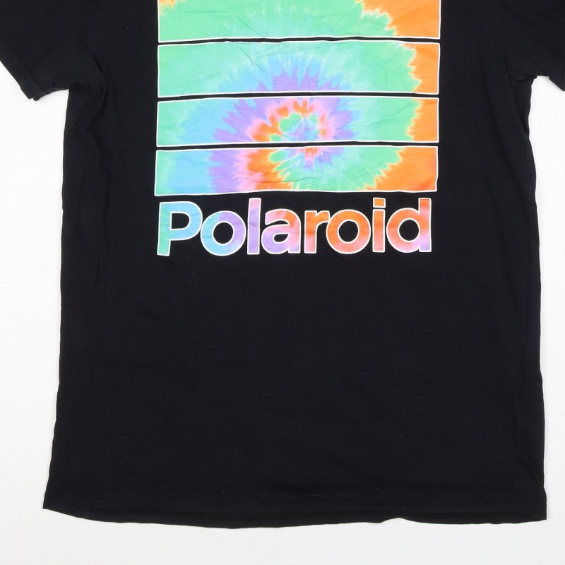 Hollister Men's Black M Polaroid Tie Dye Logo Graphic Crew Neck T-Shirt
