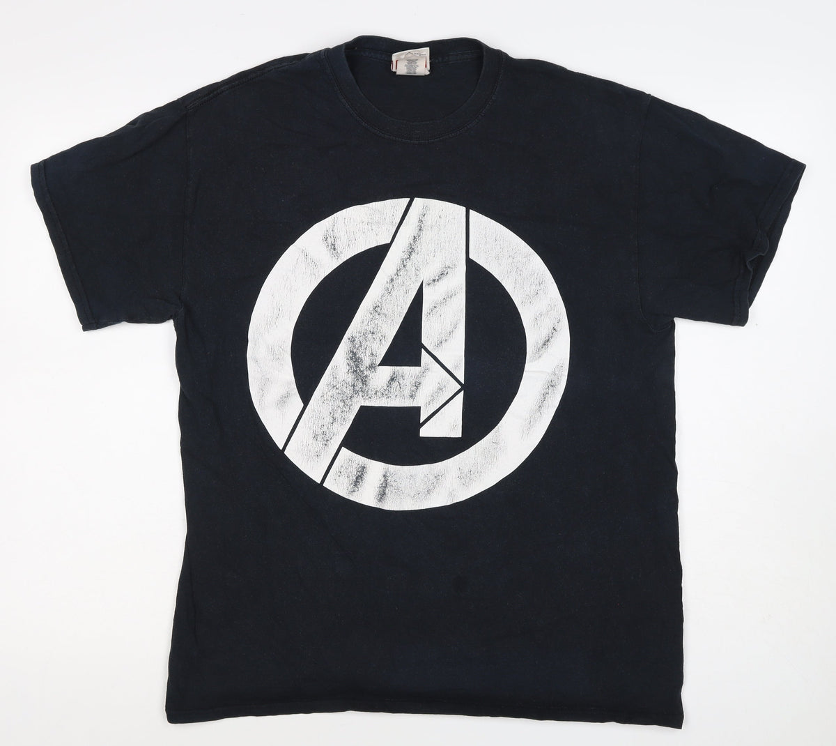 Marvel Men’s Black Large Avengers Logo Graphic Print T-Shirt