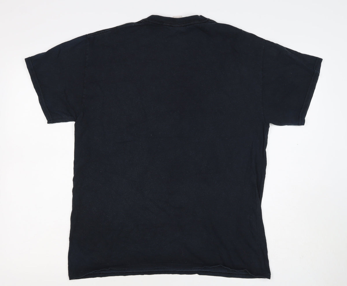 Marvel Men’s Black Large Avengers Logo Graphic Print T-Shirt