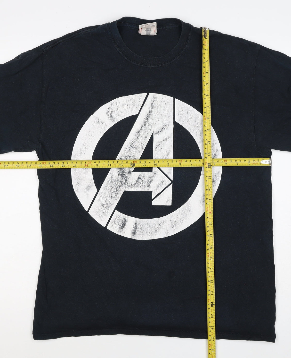 Marvel Men’s Black Large Avengers Logo Graphic Print T-Shirt