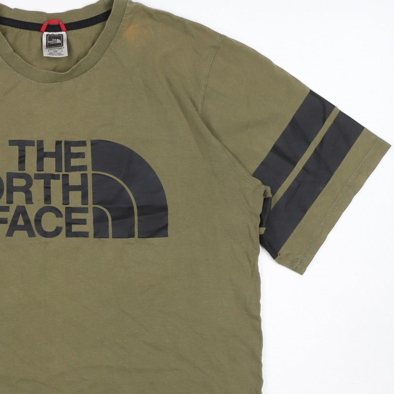 The North Face Women’s Green L Basic Logo Stripe T-Shirt